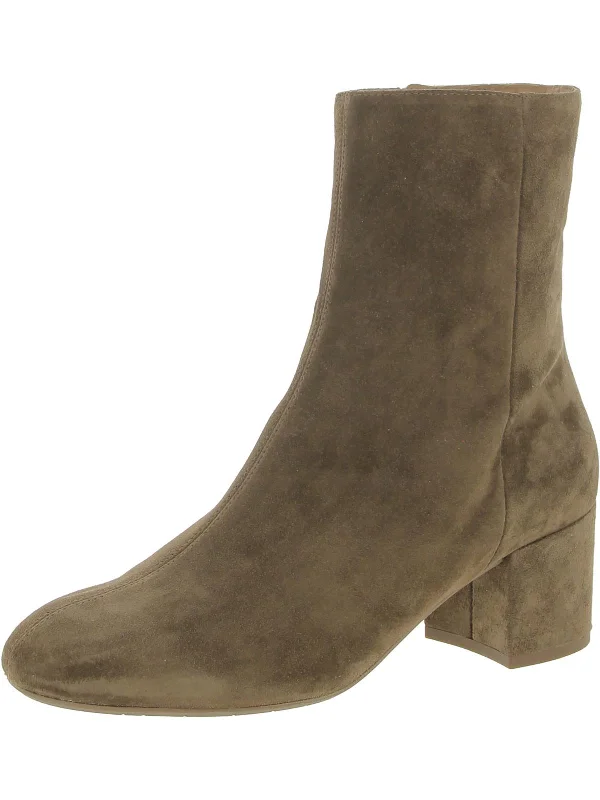 Leonora Womens Suede Block Heel Ankle Boots Skateboarding Sneaker Style  