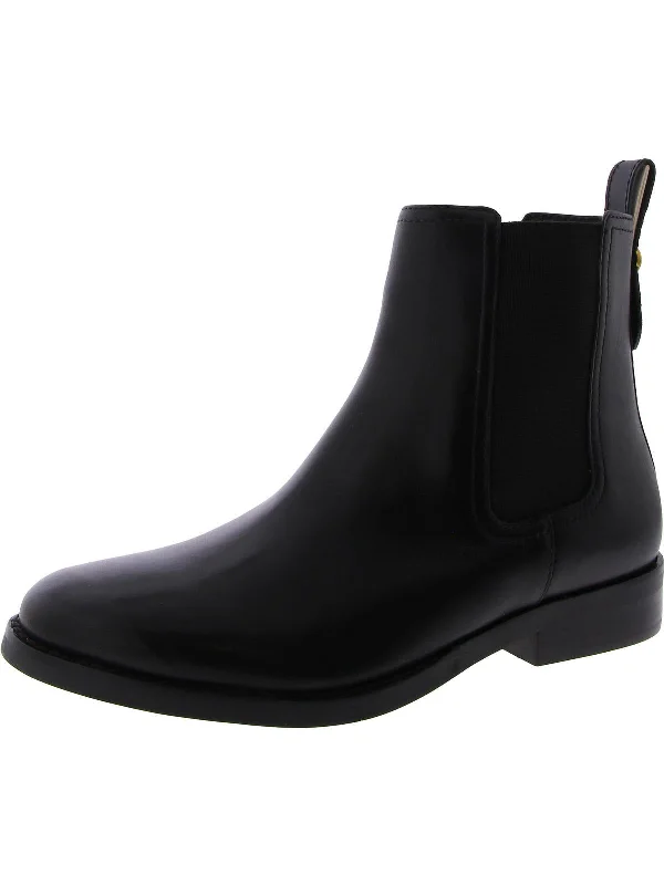 Maeve Womens Leather Stacked Heel Chelsea Boots Hemp - Material Shoe Style  