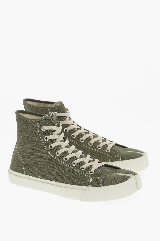 Maison Margiela MM22 Canvas TABI High-Top Sneakers Athleisure Derby Style  