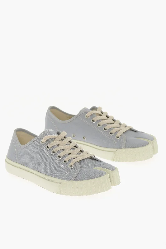 Maison Margiela Mm22 Canvas Tabi Sneakers With Rubber Sole Dressy Chelsea Boot Style 