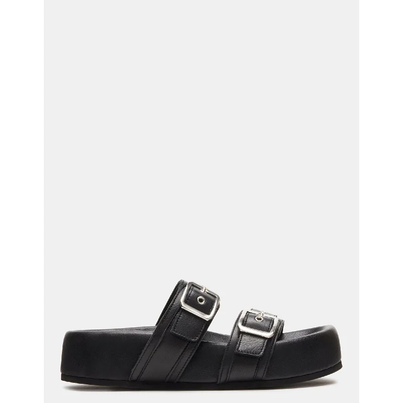 Marcine Black Leather Tailored Oxford Style 