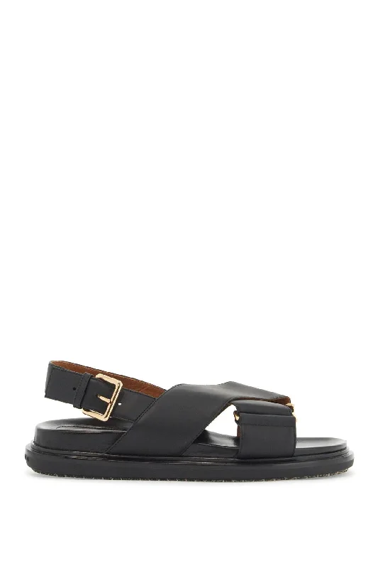 Marni Women's Leather Fussbett Sand Chunky Platform Sneaker Style  