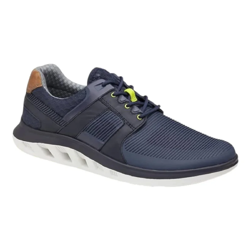 Men’S Activate Plain Toe Casual Shoes In Navy Mesh/leather Inflatable Shoe Look 