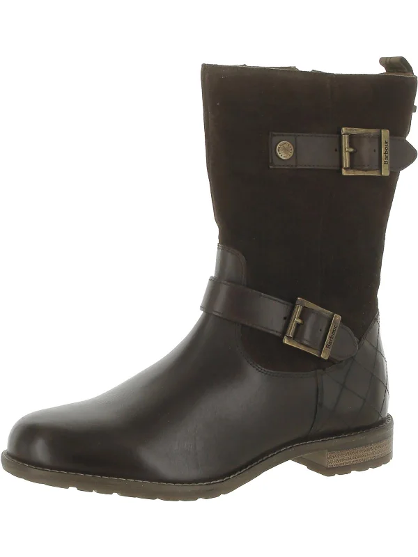 Millie Womens Leather Round Toe Mid-Calf Boots Dressy Chelsea Boot Style 