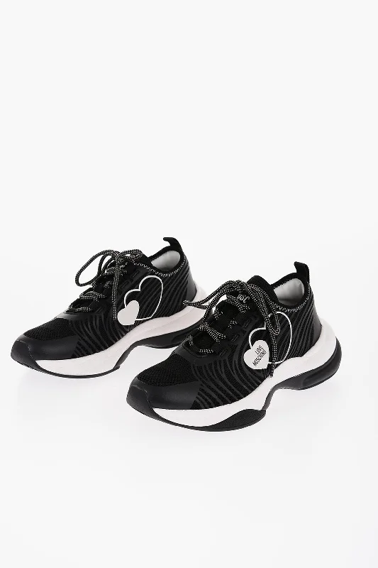 Moschino LOVE Mesh SPRINT50 Low-Top Sneakers with Contrast Detail Aesthetic  
