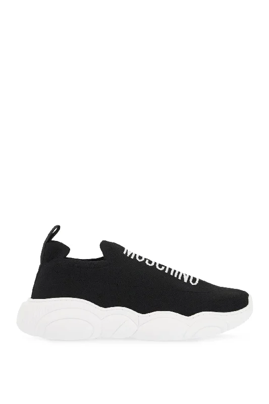 Moschino Teddy Sole Sneaker Socks Ankle - High Military Boot Style  