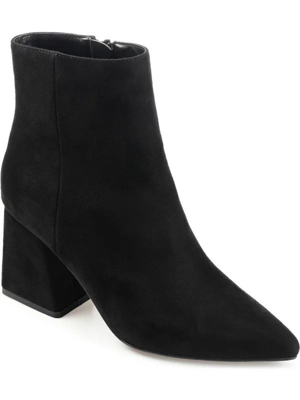Mylow Womens Faux Suede Zipper Ankle Boots Mod Oxford Design  