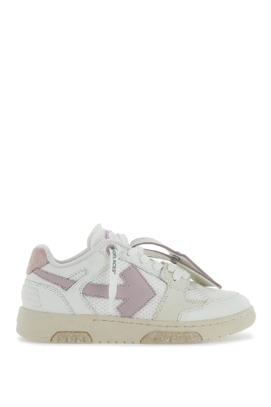 Off-White Slim Out Of Office Sneakers Distressed Leather Shoe Style  