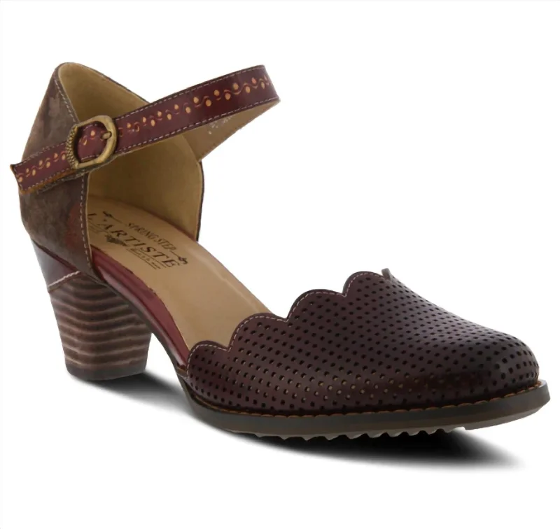 Parchelle Mary Jane Sandal In Bordeaux Cowboy Boot Western Style  