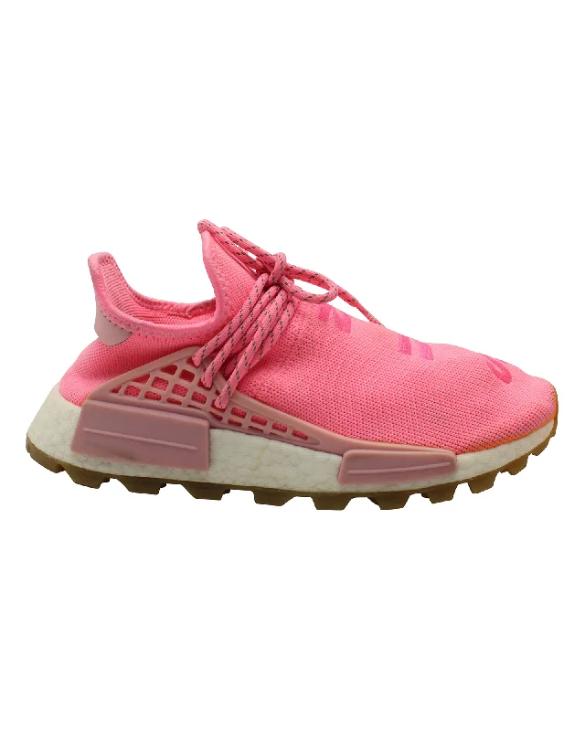 Pharrell x Adidas NMD HU Sneakers in Pink Polyester Patchwork Shoe Aesthetic  