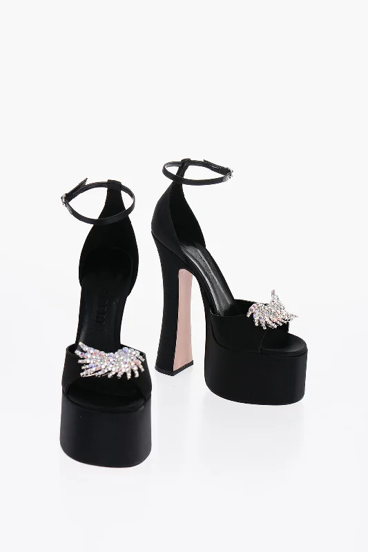 Piferi Satin Rosalia Ankle Strap Sandals With Jewels Embellished 17 Strap - Up Sandal Resort Style  