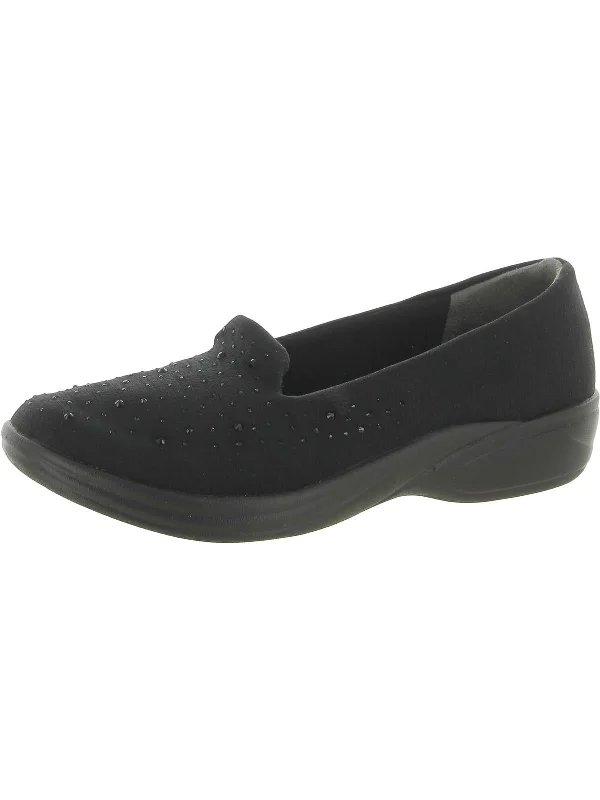 Poppy Seed 3 Womens Rhinestone Slip On Slip-On Sneakers Quilted Shoe Design  