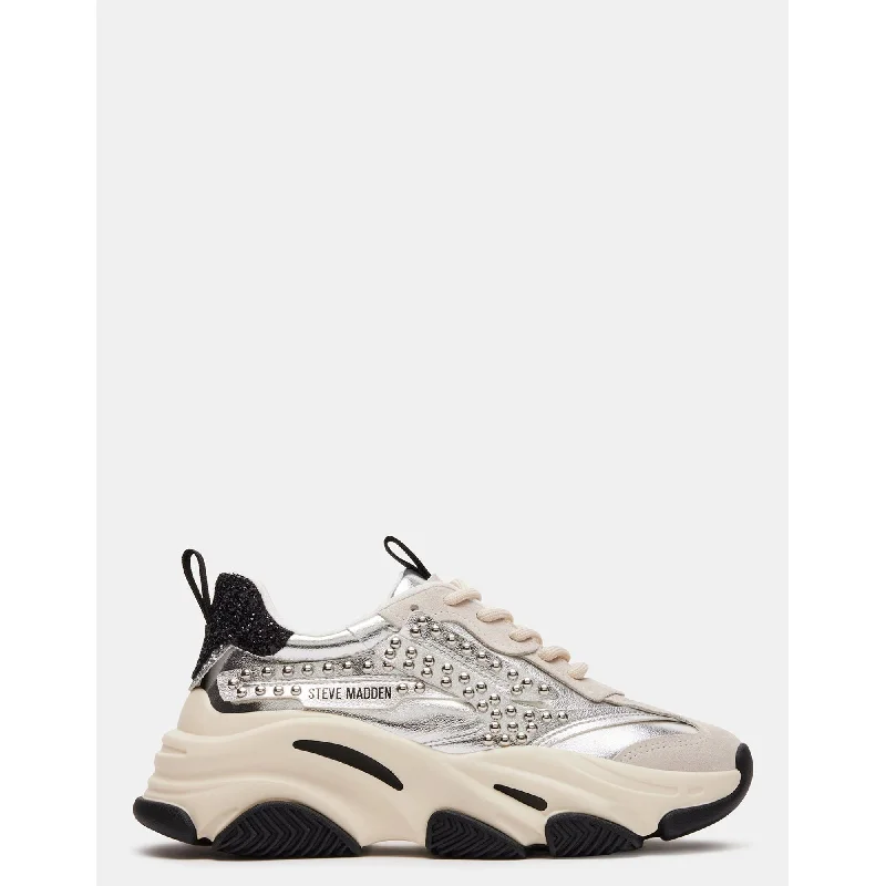 Possession Grey Metallic Patchwork Shoe Aesthetic  