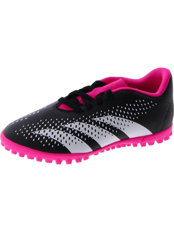 Preadator Accuracy .4 Girls Little Kid Faux Leather Cleats Striped Shoe Style  