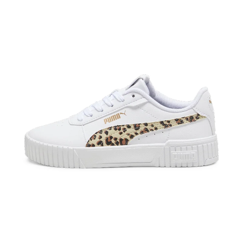 PUMA Big Kids' Girls' Carina 2.0 Animal Sneakers Memory - Foam Slipper Look  