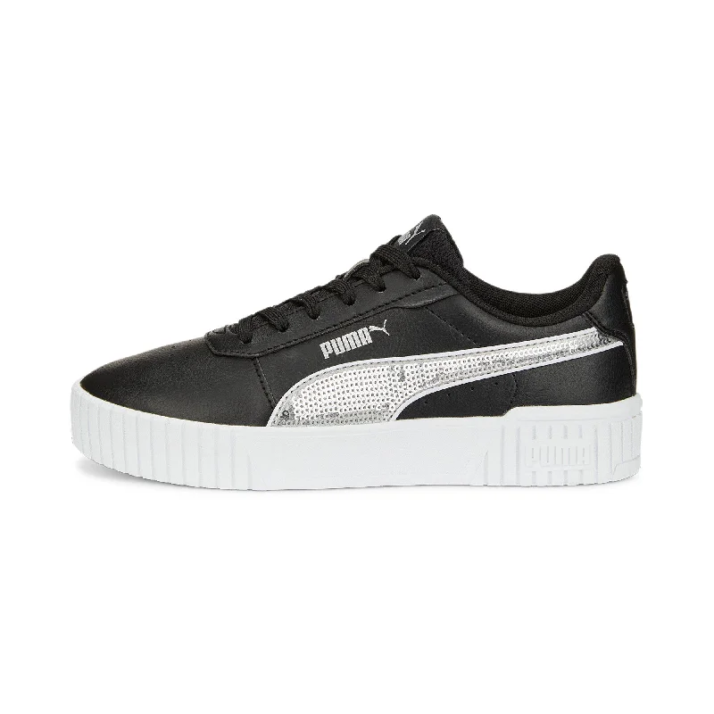 PUMA Junior Girls' Carina 2.0 Glitzy Sneakers Big Bespoke Shoe Aesthetic 