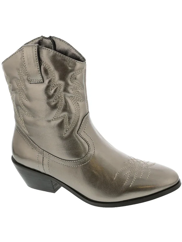 Reba Womens Metallic Zipper Cowboy, Western Boots Blue Coast Loafer Aesthetic 