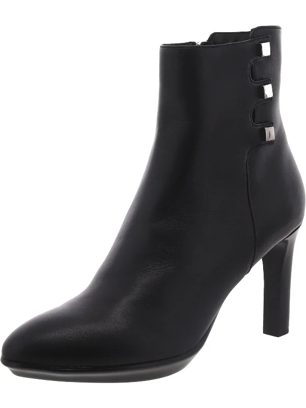 Romea Womens Leather Embellished Mid-Calf Boots Brogue Oxford Aesthetic 