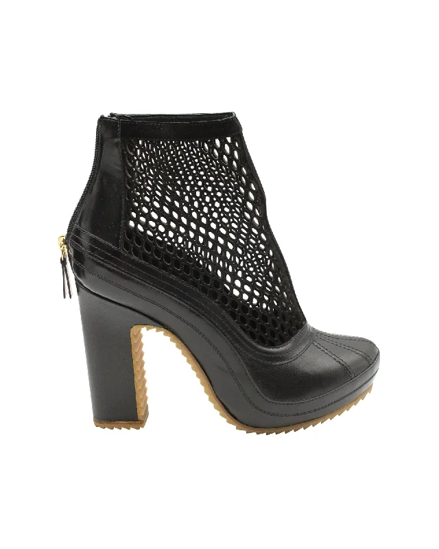 Sacai x Pierre Hardy Mesh Ankle Boots in Black Leather Tech - Inspired Sneaker Look  