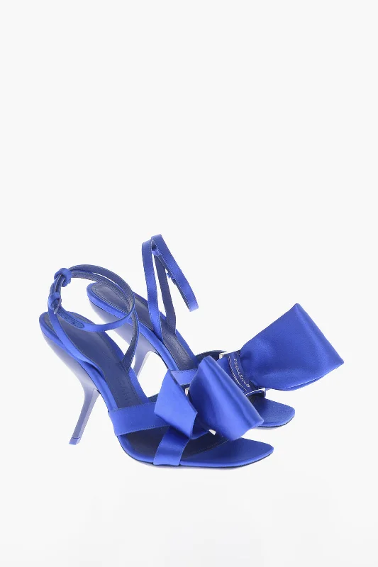 Salvatore Ferragamo Satin Helena Sandals With Front Bow 10.5Cm Distressed Leather Shoe Style  