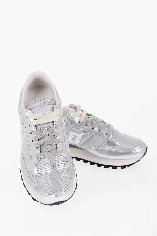 Saucony Metallic Leather Jazz Triple Low Top Sneakers With Nylon Ins Ivy League - Inspired Derby Look 