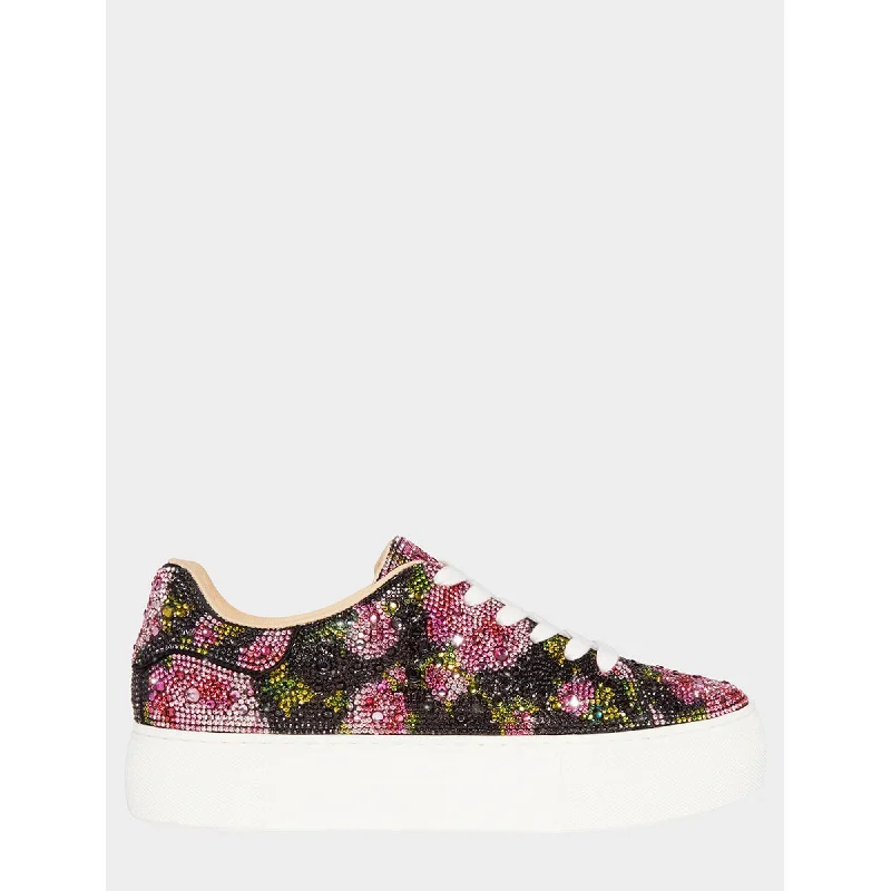 Sidny Black Pink Floral British Gentleman Oxford Style  