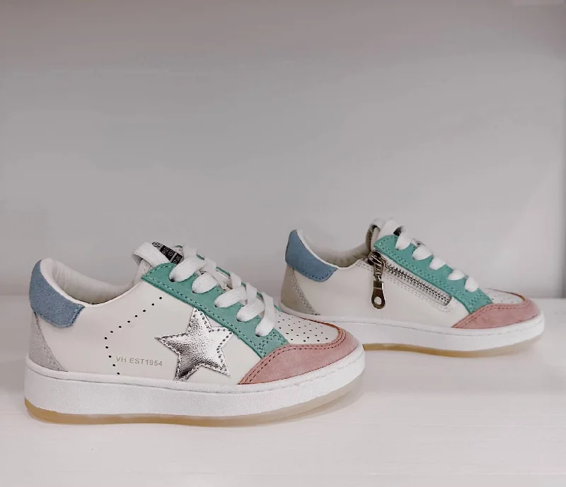 Silver Star Wedge Sneaker In Multi-Colored Open - Lacing Derby Look  