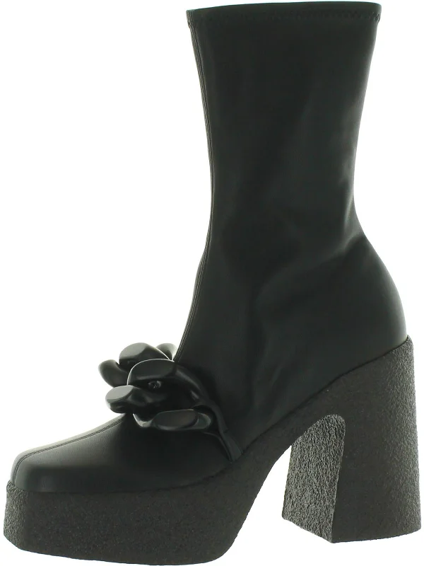 Skyla Womens Faux Leather Mid-Calf Combat & Lace-up Boots Artisan - Crafted Loafer Style  