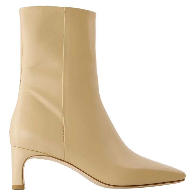 Tabitha Ankle Boots - Aeyde - Leather - Latte Ankle - High Military Boot Style  
