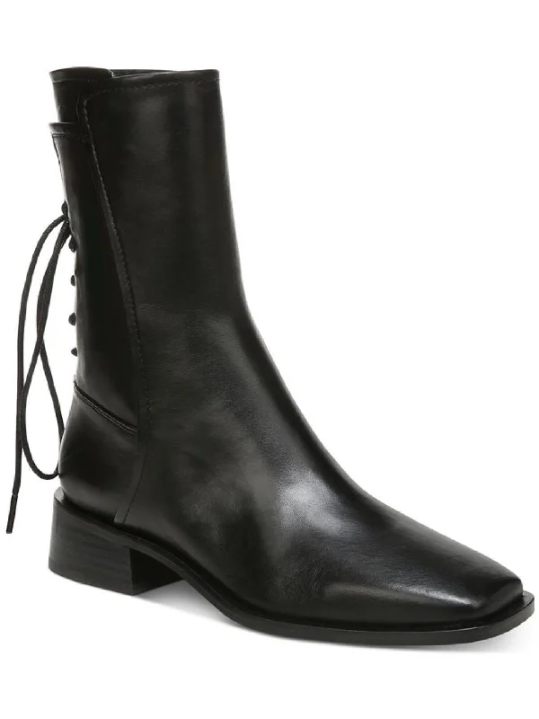 Tana Womens Leather Lace-Up Mid-Calf Boots Hemp - Material Shoe Style  