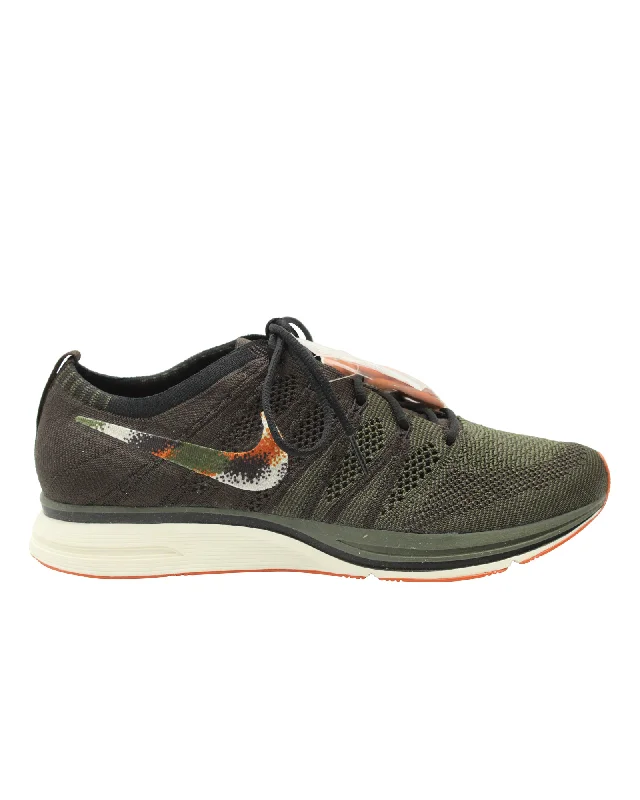 The Nike Flyknit Trainers in Olive Mesh Zip - Up Boot Style  