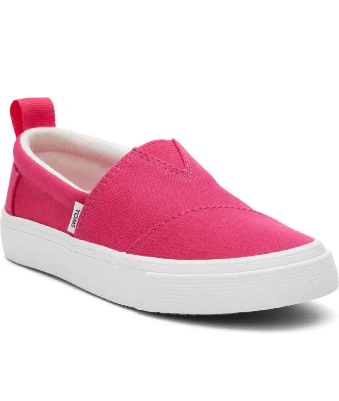 Toddler Girls Alpargata Fenix Slip On Sneaker In Dark Pink Casual Loafer Style          