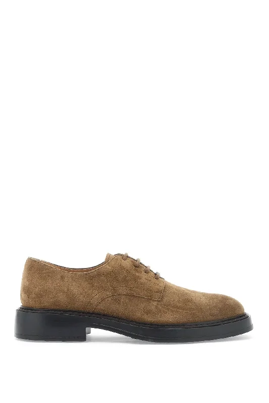 Tod's Suede Leather Lace-Up Shoes Aesthetic  