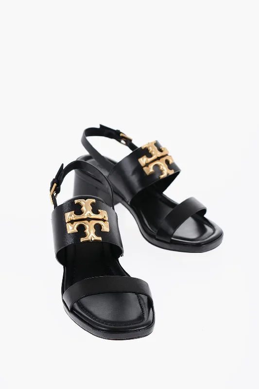 Tory Burch Leather Sandals With Golde-Effect Monogram 5,5Cm Chunky Platform Sneaker Style Tory Burch Leather Sandals With Golde-Effect Monogram 5,5Cm Chunky Platform Sneaker Style