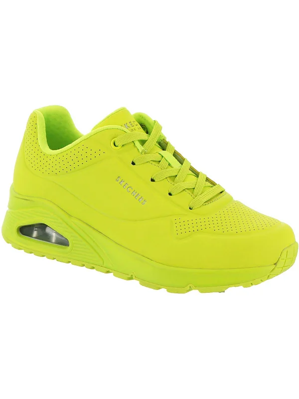 Uno Ice Girls Faux Leather Gym Athletic and Training Shoes Hip - Hop Sneaker Style  