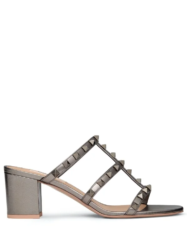 Valentino Garavani Women's Sandals Metallic Trim Shoe Design  