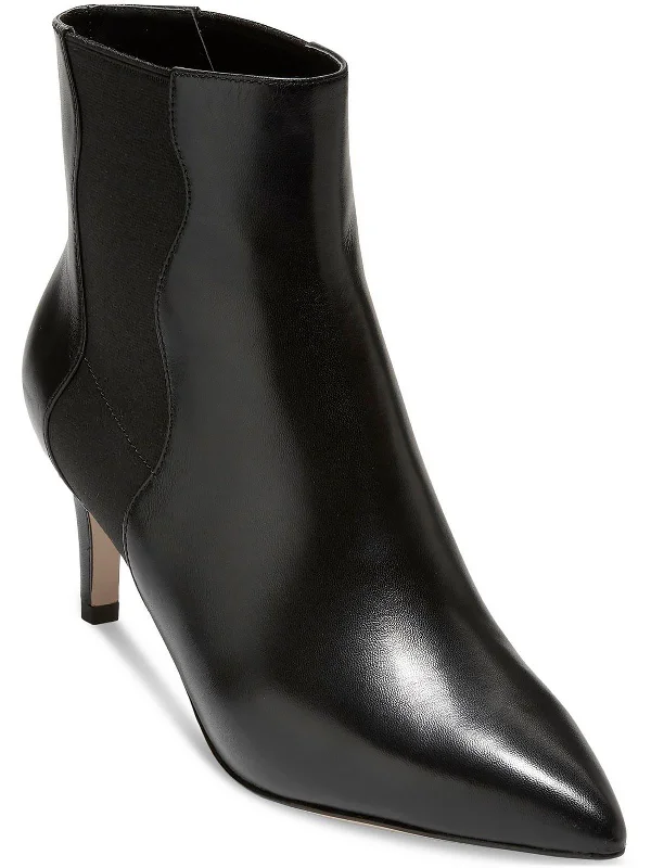 Vandam Womens Leather Pointed Toe Ankle Boots Inflatable Shoe Look 