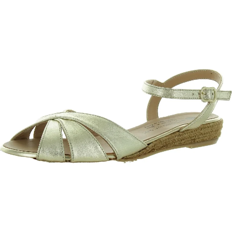 Vanessa Womens Padded Insole Ankle Strap Upcycled Shoe Look  