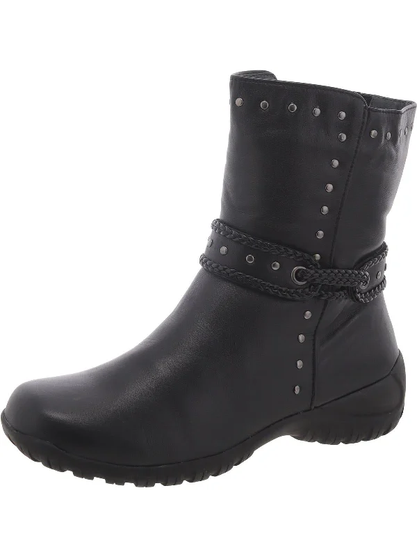 Vermont Womens Faux Fur Leather Mid-Calf Boots Strap - Up Sandal Resort Style  