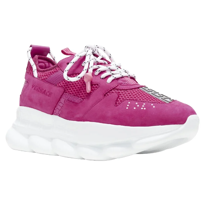 Versace Chain Reaction Blowzy Suede Low Top Chunky Sneaker Retro Plimsoll Style  