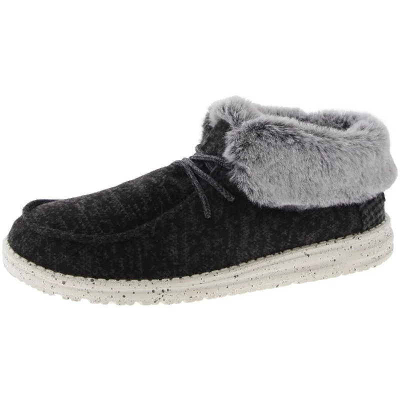 Wendy Fold Womens Faux Fur Lined Slip On Casual and Fashion Sneakers Skateboarding Sneaker Style  