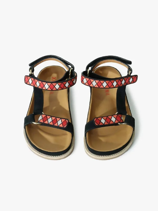 Women's Anais Sandal In Black Neon - Accent Sneaker Look  