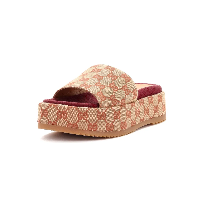 Women's Angelina Platform Slide Sandals GG Canvas Minimalist Sneaker Style  