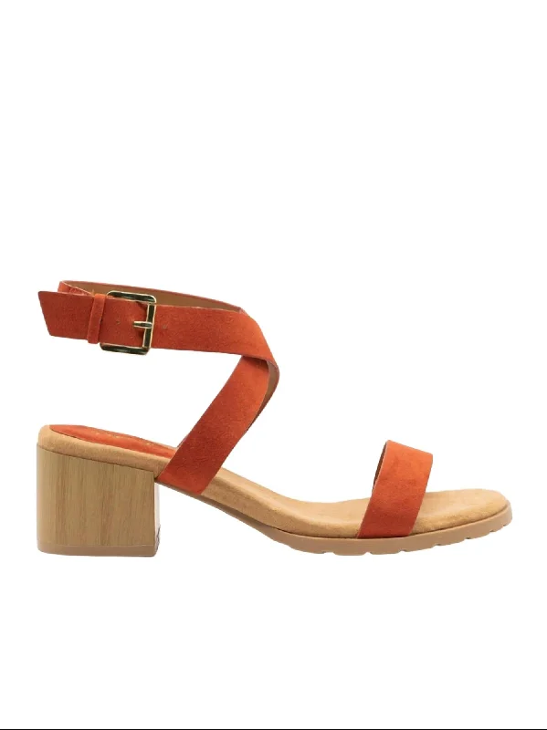 Women's Barden Strappy Sandals In Brick Desert Boot Utility Style  