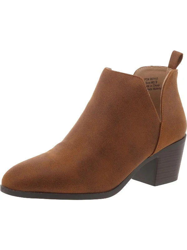 Womens Block Heel Faux Suede Mid-Calf Boots Quick - Dry Hiking Shoe Style   