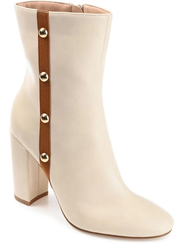 Womens Block Heel Zipper Booties Glow - in - the - Dark Shoe Design  