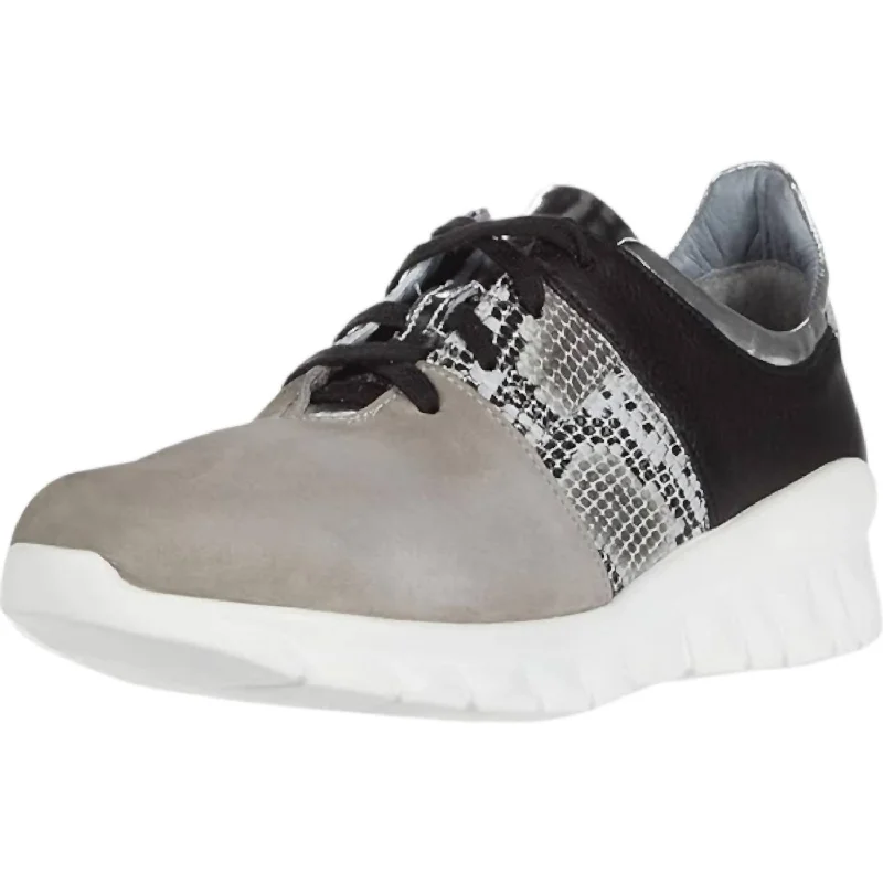 Women's Buzz Sneakers - Medium In Light Gray/gray Cobra Lthr Combo Glow - in - the - Dark Shoe Design  