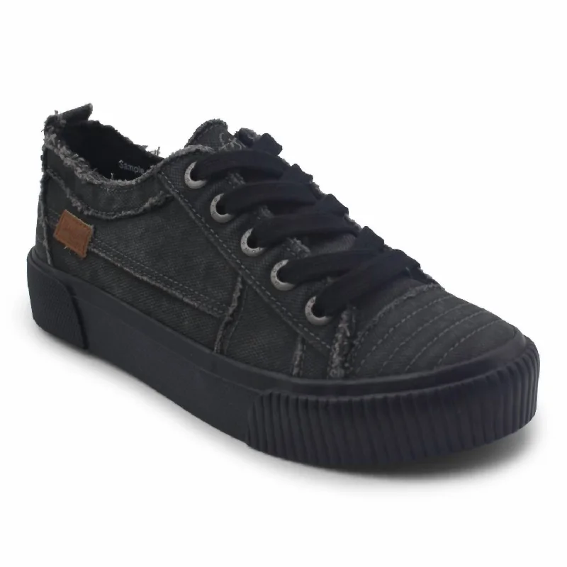 Women's Clay Sneaker In Black Smoked 16 Oz Canvas / Black Foxing Aesthetic  