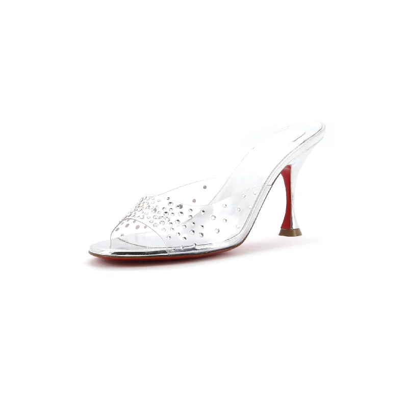 Women's Degramule Mule Sandals Embellished PVC and Leather 85 Two - Tone Shoe Design Women's Degramule Mule Sandals Embellished PVC and Leather 85 Two - Tone Shoe Design
