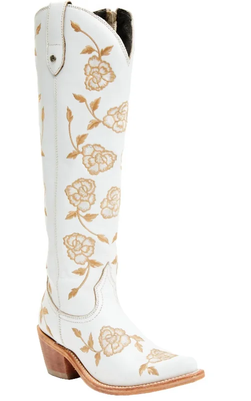Women's Diana Tall Boots In White Patchwork Shoe Aesthetic  